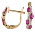 Серьги с бриллиантом и рубином KE05-48334-54Z-R 2009 г инфо 1849w.