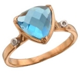 Кольцо с бриллиантом и топазом CR05-46001-76CL-R 2009 г инфо 2229w.