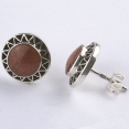 Серьги-пуссеты, серебро 925, коралл 001 01 21-01263 2010 г инфо 11535z.